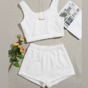 Teddy Bear Faux Fur Lounge Pajama Set